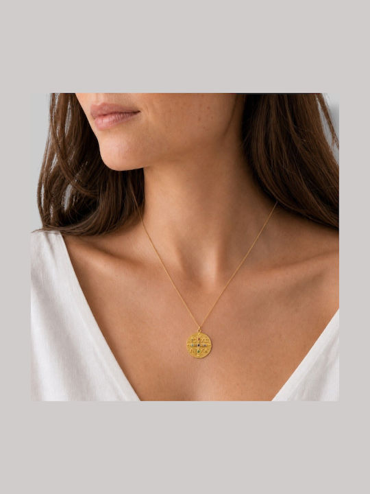 CHrysolithos Halskette Konstantin Talisman aus Vergoldetem Silber