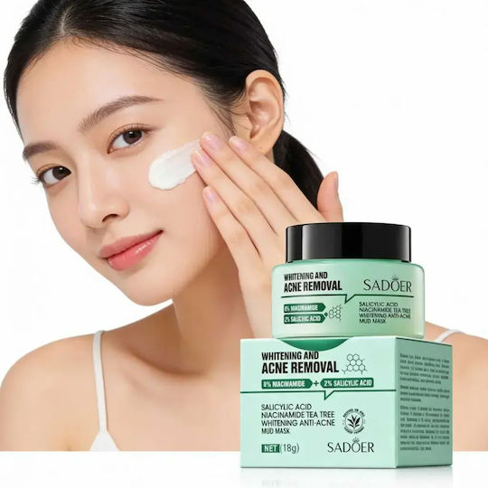 Sadoer Tea Tree Whitening Cremă Hidratantă de Față pentru Îndepărtarea Acneei și Imperfecțiunilor cu Niacinamidă 50gr