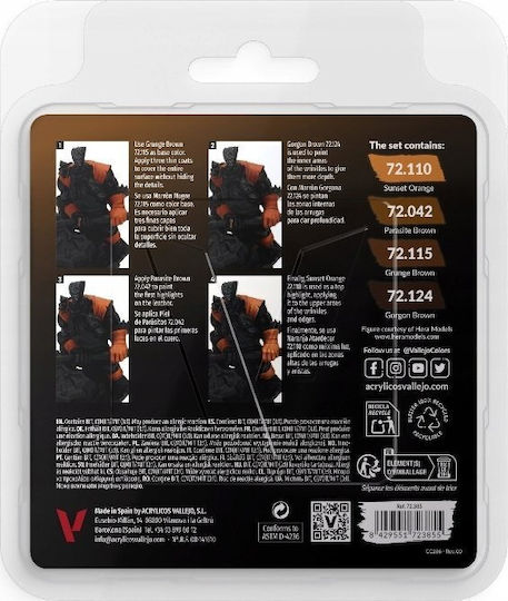 Acrylicos Vallejo Modellbau-Farben Leder Set 18ml 4 Stück