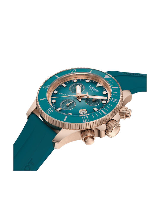 Tissot Seastar 1000 Ceas Dama 38mm Cronograf Cu Curea Din Cauciuc Verde Tissot Seastar 1000 Ceas Dama 38mm Cronograf Cu Curea Din Cauciuc Verde