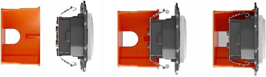 Kontakt-Simon Recessed Wall Switch for Rolling Shutters Two-Way Without Frame White