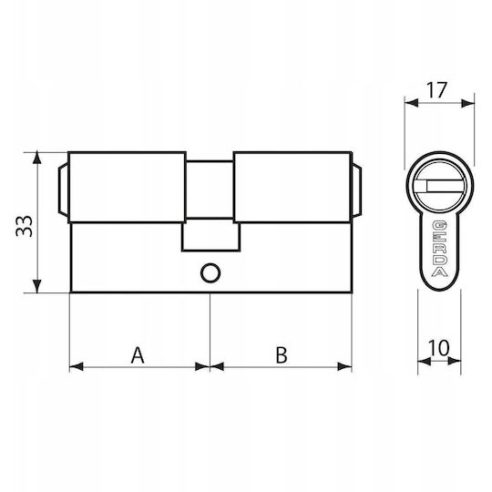 Цилиндър за ключалка 60mm (30-30) с 5 ключа
