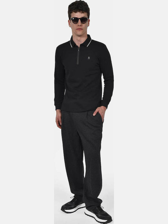 Polo Long Sleeve Black Blouse