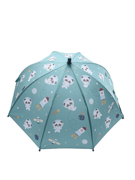 Tutete Kids Umbrella Curved Handle Light Blue With Diameter 74cm