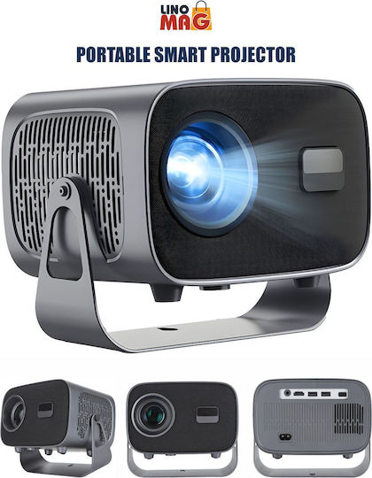 Linomag Мини Проектор LCD HD LED лампа с Wi-Fi и вградени високоговорители Сребрист