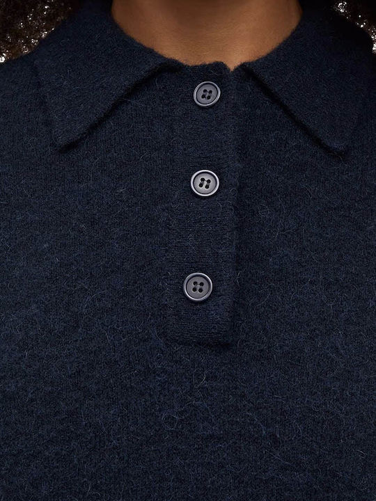 Women's Polo Blouse Navy Blue