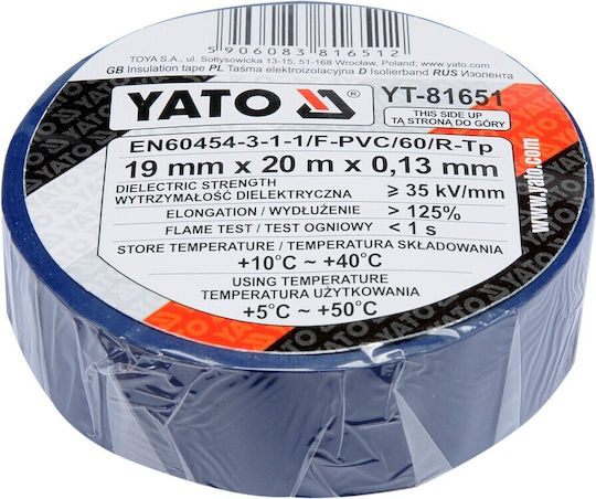 Yato Μονωτική Ταινία 19mm x 20m Μπλε