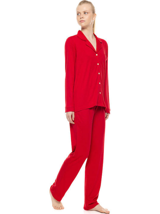 Pink Label Summer Women's Pyjamas Trousers Rasberry