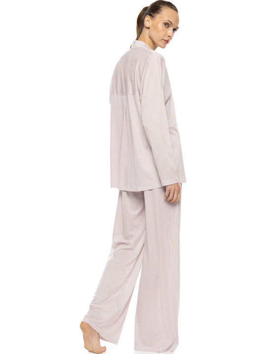 Pink Label Sommer Damen Schlafanzughose Bordeaux