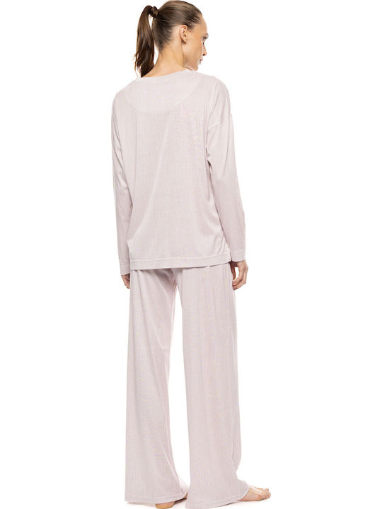 Pink Label Pink Label Damen Schlafanzug Set Burgundisch Winter
