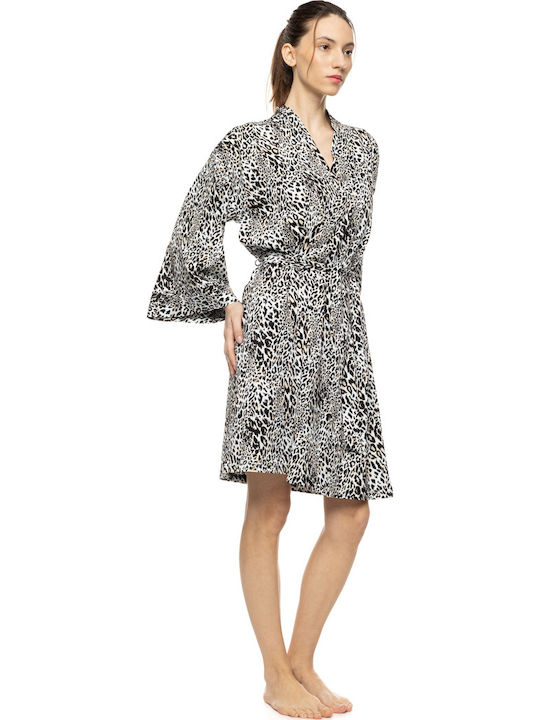 Pink Label Winterschlafanzug Damen Ivory Leopard