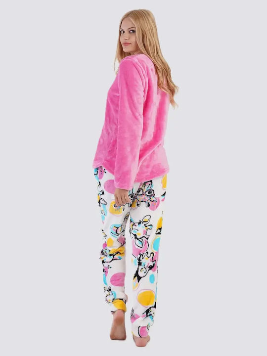 Vienetta Secret Vienetta Secret Damen Schlafanzug & Pyjamas Winter Rosa