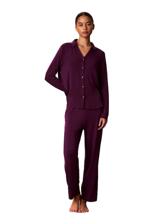 Calvin Klein Winter Women's Pyjamas Set Purple