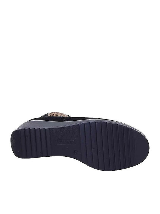 Leder Damen Stiefeletten Schwarz