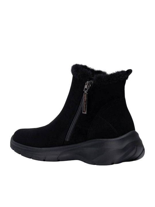 Women's Ankle Boots with Fur Black