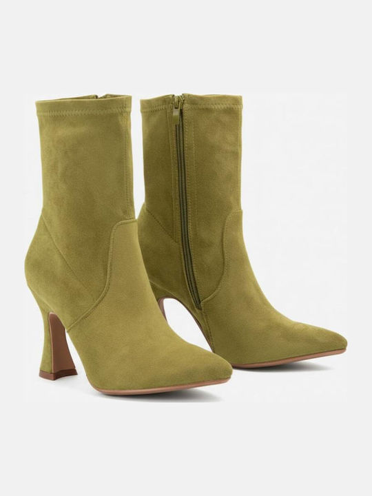 Suede Stiefeletten Damen Khaki