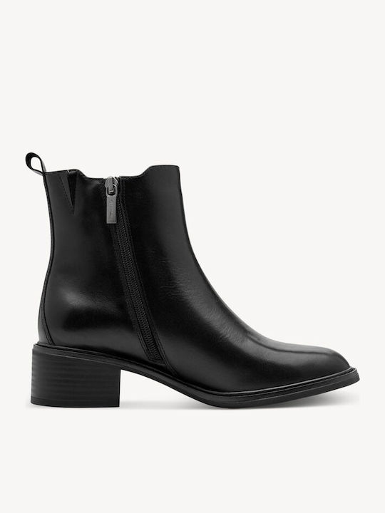 Leder Damen Stiefeletten Schwarz