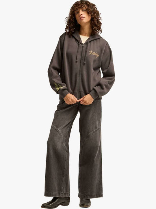 Damen-Sweatjacke mit Kapuze Schwarz
