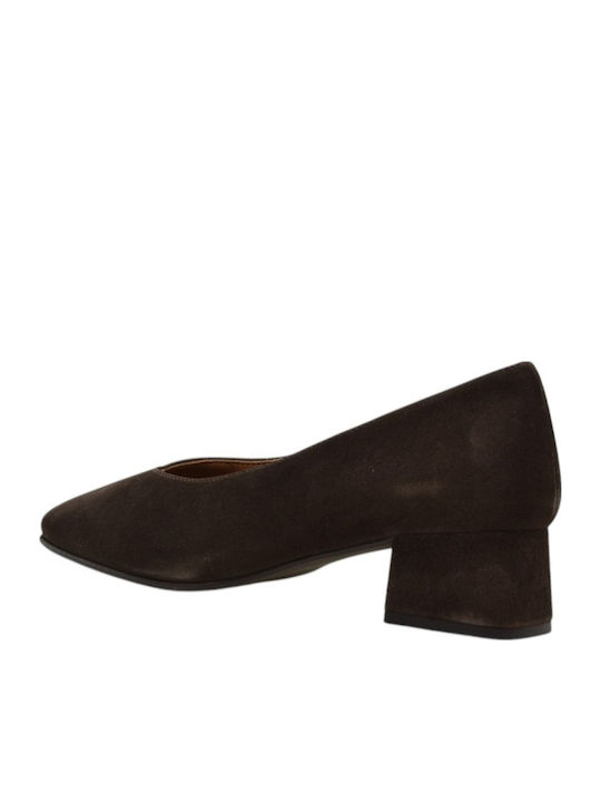 Wildleder Pumps mit niedrigem Absatz Braun