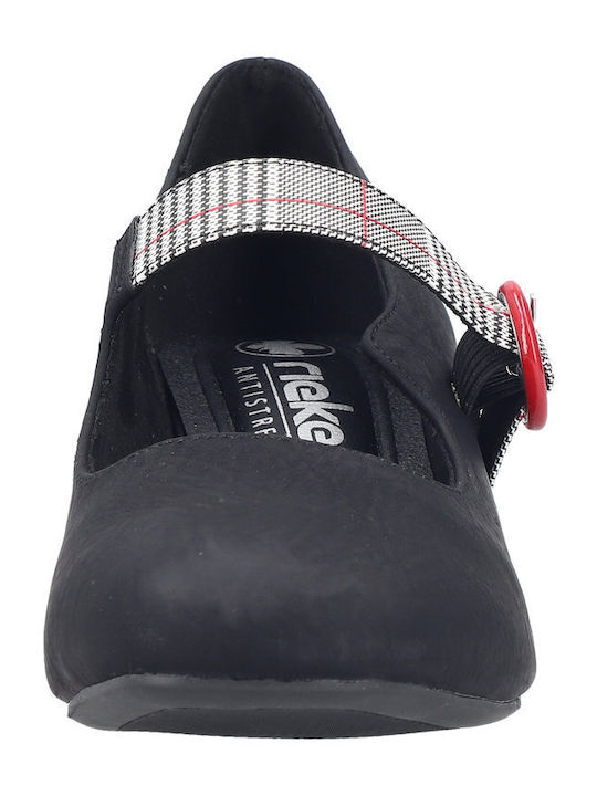 Leder Pumps Mit Mittelhohem Absatz Schwarz
