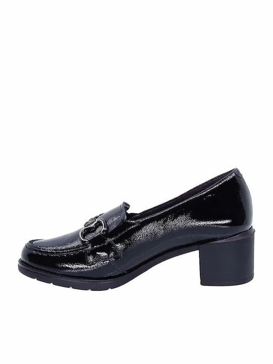Leather Women's Moccasins In Black Color