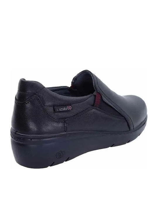 Leder Damen Mokassins in Schwarz Farbe