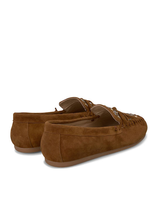 Damen Mokassins in Tabac Braun Farbe