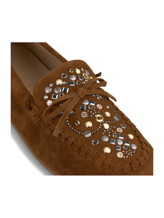 Damen Mokassins in Tabac Braun Farbe