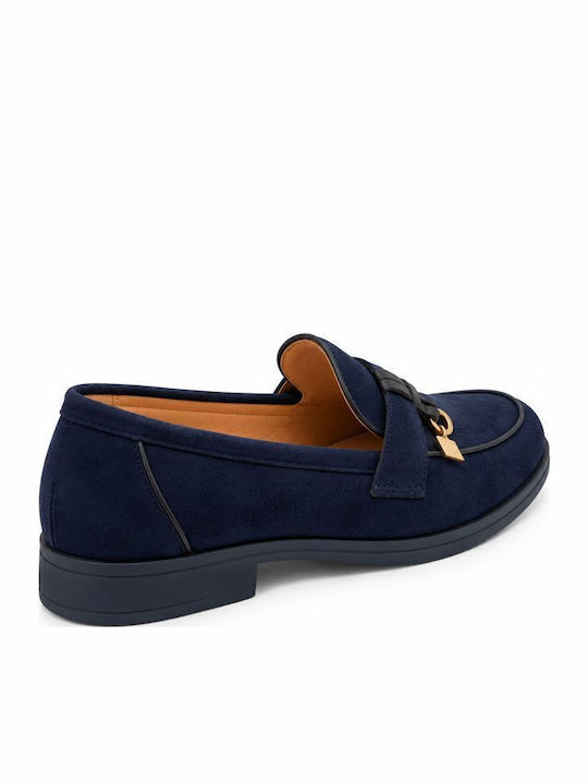 Wildleder Damen Mokassins in Blau Farbe