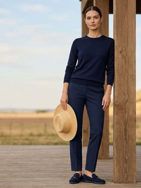 Wildleder Damen Mokassins in Blau Farbe