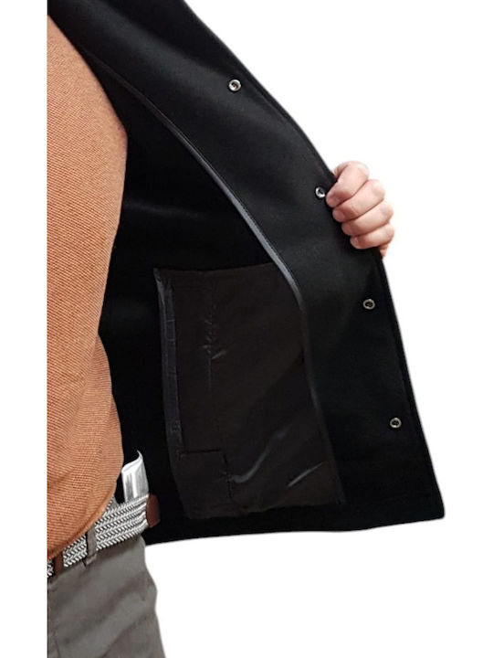 Long Sleeve Overshirt in Narrow Fit Black