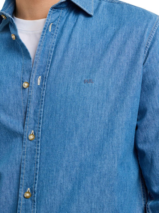 Long Sleeve Denim Shirt Narrow Fit Denim
