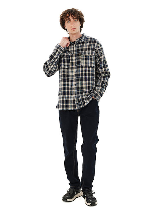 Long Sleeve Flannel Shirt in Regular Fit Checked Checked