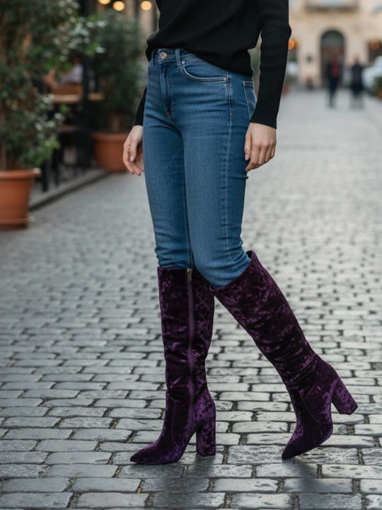 Suede Women's Boots Purple