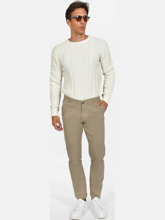 Мъжки Панталон Chino Еластичен Regular Fit Бежов