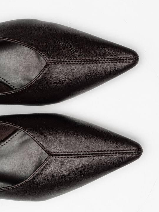 Damen Ballerinas Spitz zulaufend Braune