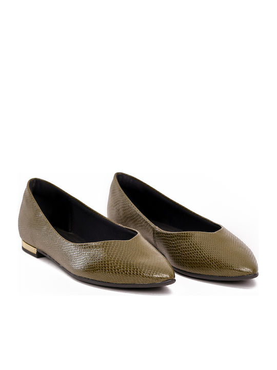 Damen Ballerinas Spitz zulaufend Gold