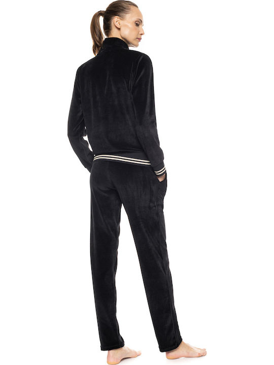 Velvet Sweatpants Black