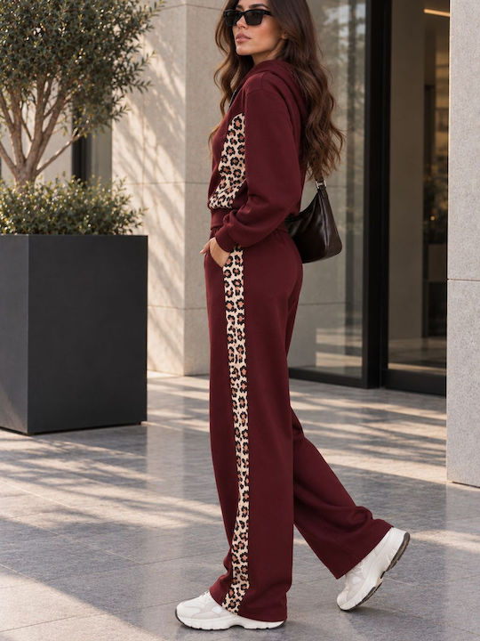 Burgundy Sweatpants Set