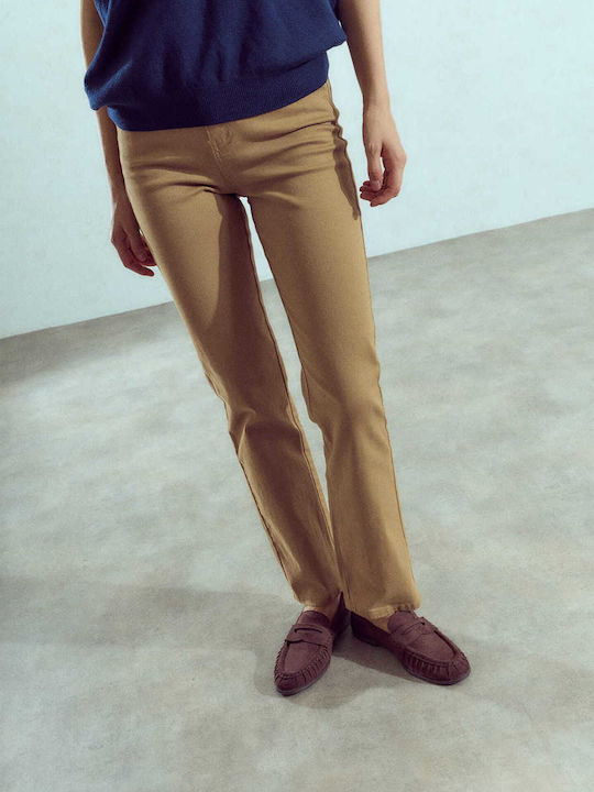 Celestino Women's Jeans Straight Leg Camel