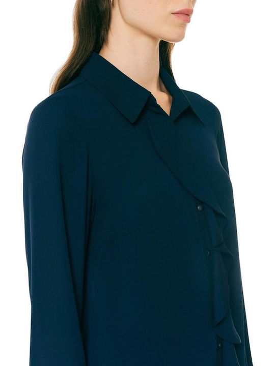 Langärmeliges Damenhemden Blau