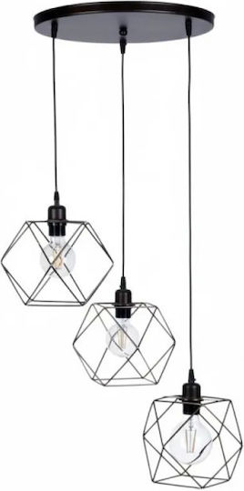 NG Santas Lumini Suspendate Negru cu Bază de Bec E27 40x40x80cm