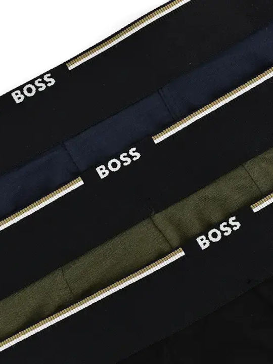 Boss Herren Boxershorts 3er Pack Mehrfarbig Schwarz|Olive|Blau