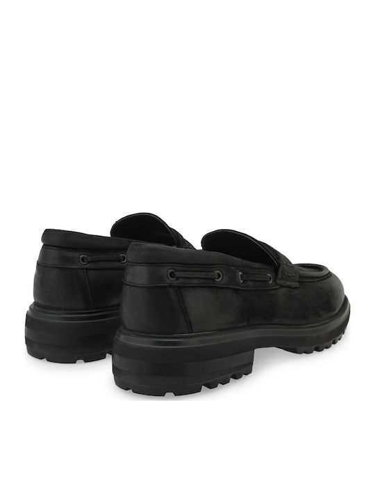 Δερμάτινα Ανδρικά Loafers σε Μαύρο Χρώμα