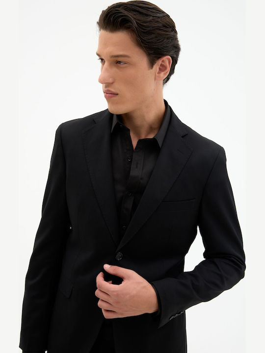 Jachetă De Costum Pentru Bărbați Cu Fit Slim Negru