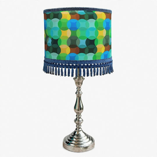 Metal Table Lamp for E27 Fitting with Shade and Silver Base