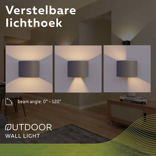 Lampa Calex Verona Стенна Външна Таванна Лампа LED IP54 7W с Топла Бяла Светлина 3x4.5x8.5см
