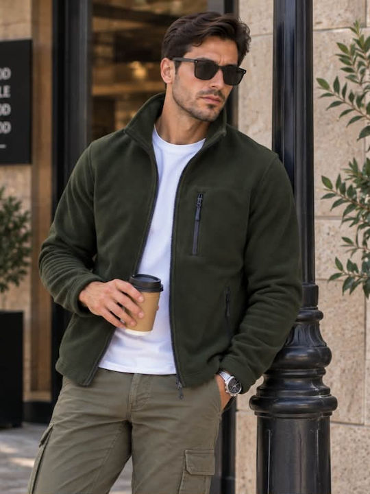 Herren Fleecejacke Khaki