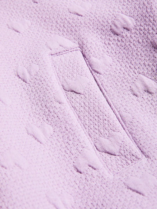 Kinder-Strickjacke mit Kapuzen in Flieder