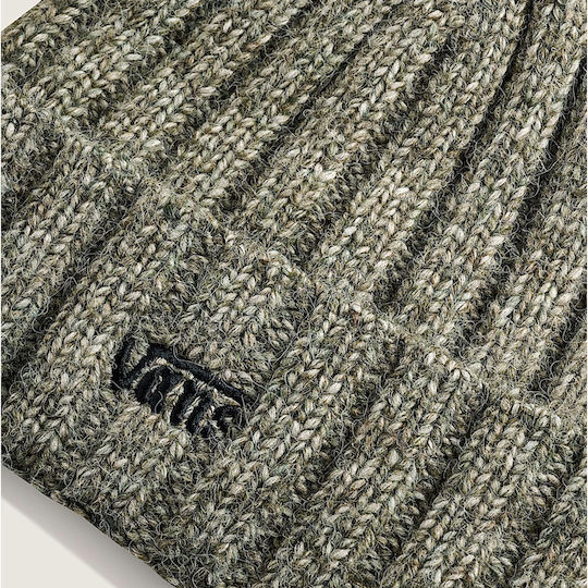 Tall Cuff Beanie Men's Knitted Beanie in Khaki Colour
